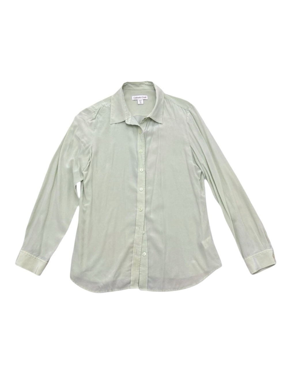 Vintage women’s Coldwater Creek blouse Silk lime l/s 1990s